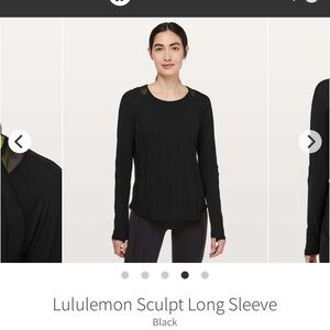 lululemon athletica Black Sculpt Long Sleeve Tee